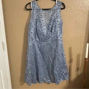 David’s Bridal Plus Lace Short Dress 22 iridescent lace